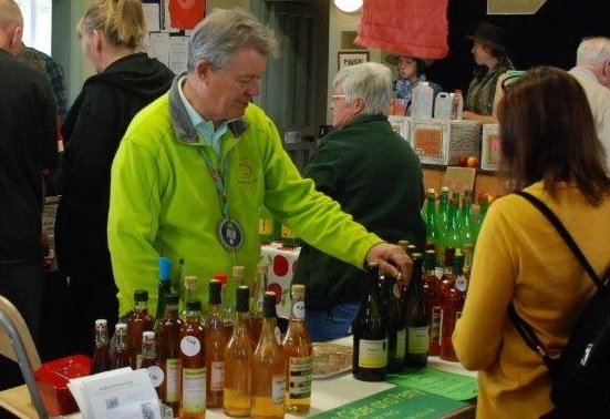 Selling cider at Blossomtime